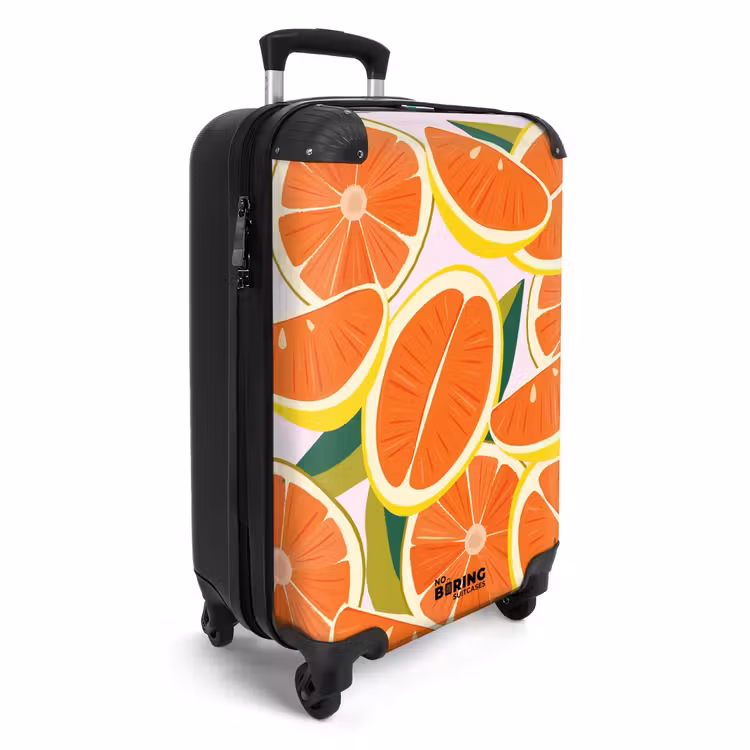 Suitcase - Summer memories - Grapefruit on a pink background — 2