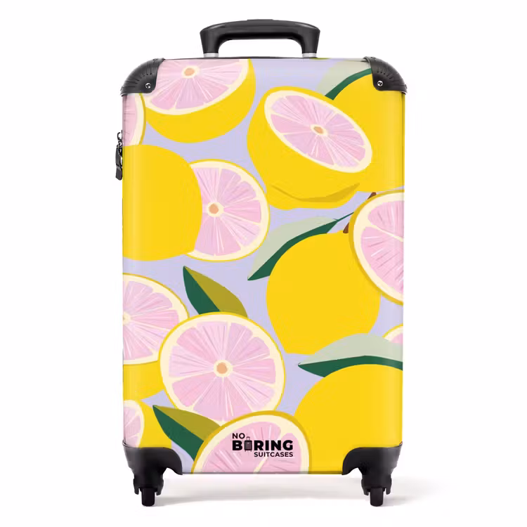 Suitcase - Summer memories - Lemons on a lilac background — 1