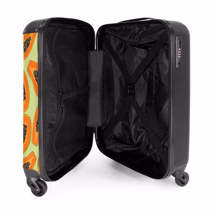 Suitcase - Summer memories - Papayas on a green background — 4