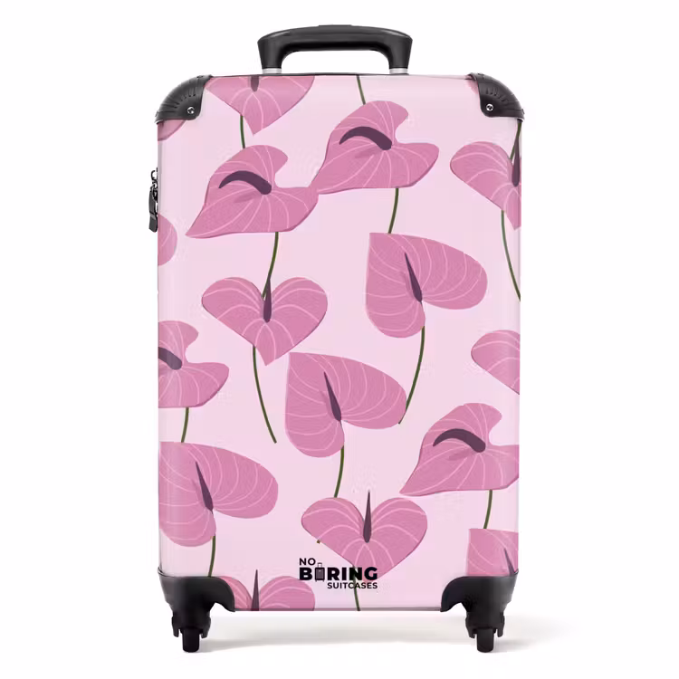 Suitcase - Summer memories - Pink anthurium pattern — 1