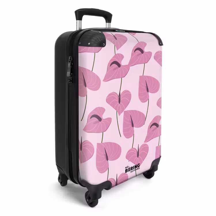 Suitcase - Summer memories - Pink anthurium pattern — 2