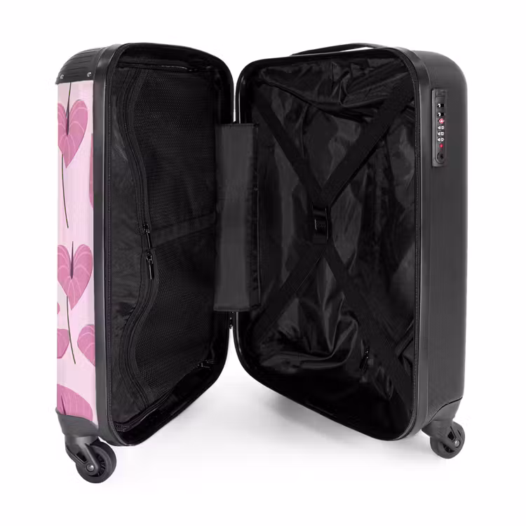Suitcase - Summer memories - Pink anthurium pattern — 4
