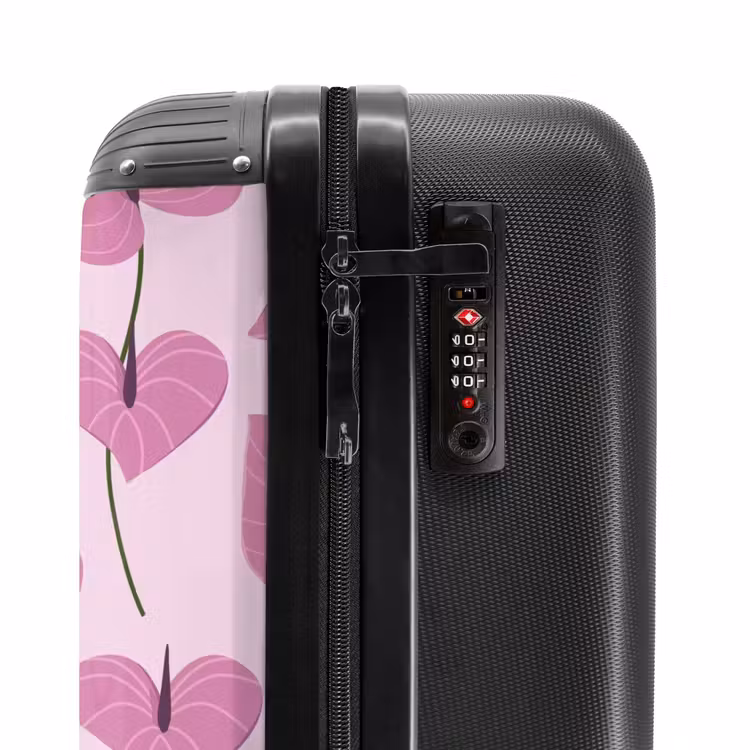 Suitcase - Summer memories - Pink anthurium pattern — 5