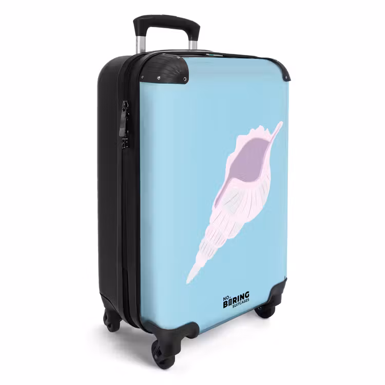Suitcase - Summer memories - Shell art on blue — 2