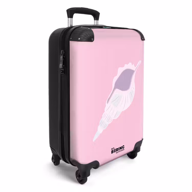 Suitcase - Summer memories - Shell art on pink — 2