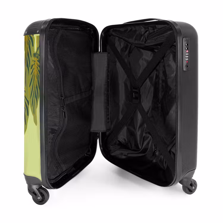 Suitcase - Summer memories - Tropical leaves on Green background — 4