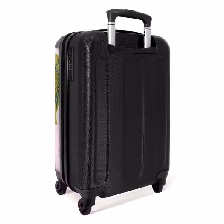Suitcase - Summer memories - Tropical leaves on pink background — 3