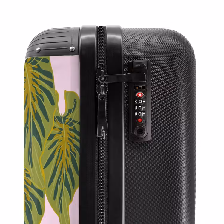 Suitcase - Summer memories - Tropical leaves on pink background — 5