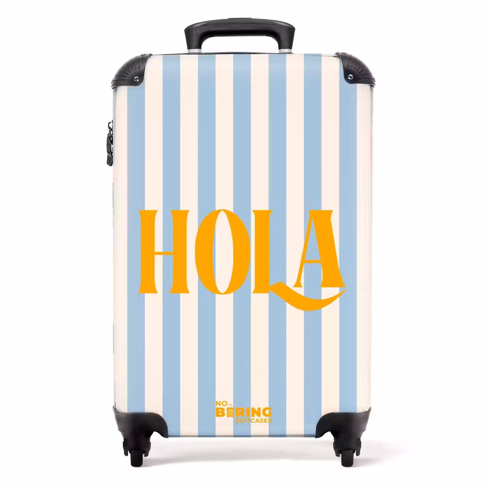Suitcase - Quotes - Hola baby blue and cream white — 1