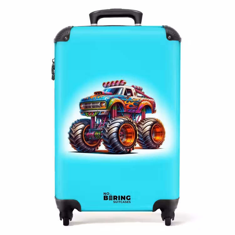 Suitcase - Monster Truck on Light Blue Background — 1
