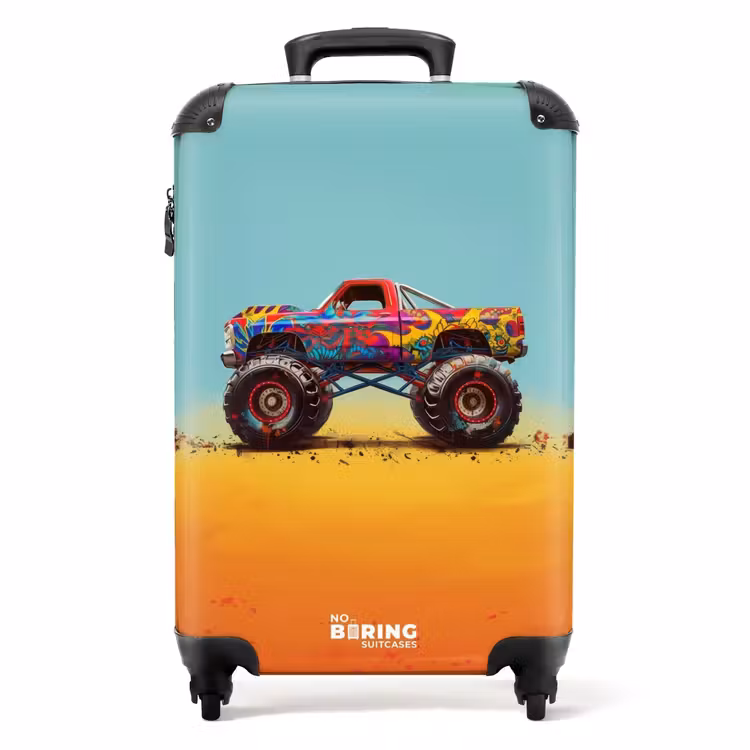 Suitcase - Monster Truck with Graffiti Print in the Sand — 1