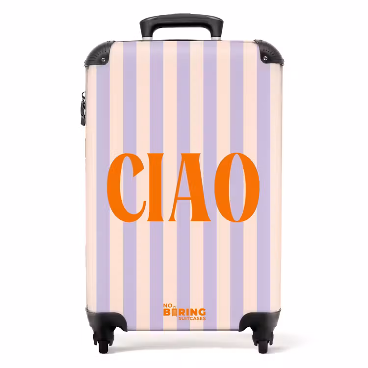 Suitcase - Quotes - Ciao pastel lilac and salmon color — 1