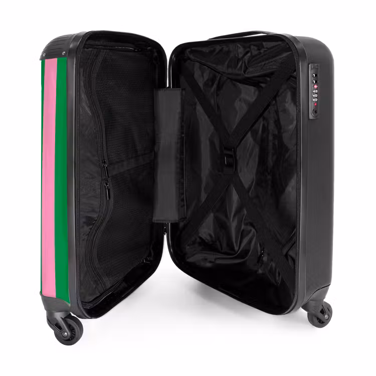 Suitcase - Quotes - Que sera sera emerald green and fuchsia pink — 4