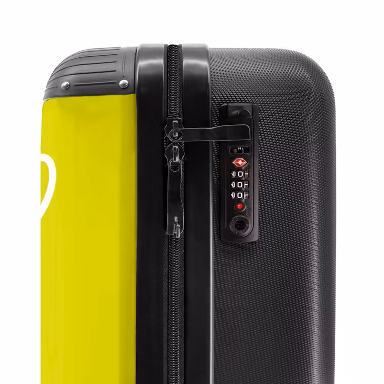 Suitcase - Patterns - Floating hearts on lemon yellow — 5