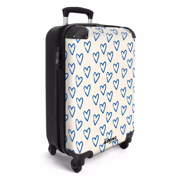 Suitcase - Patterns - Pattern of blue hearts — 2