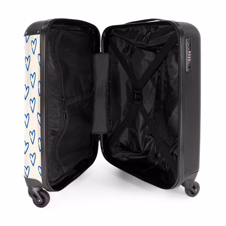 Suitcase - Patterns - Pattern of blue hearts — 4