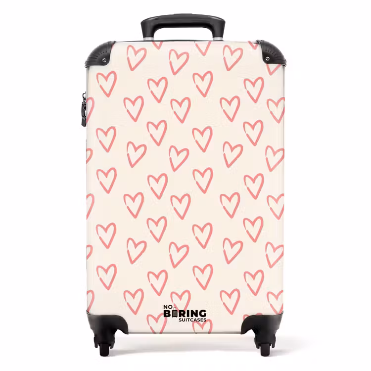 Suitcase - Patterns - Pattern of pink hearts — 1