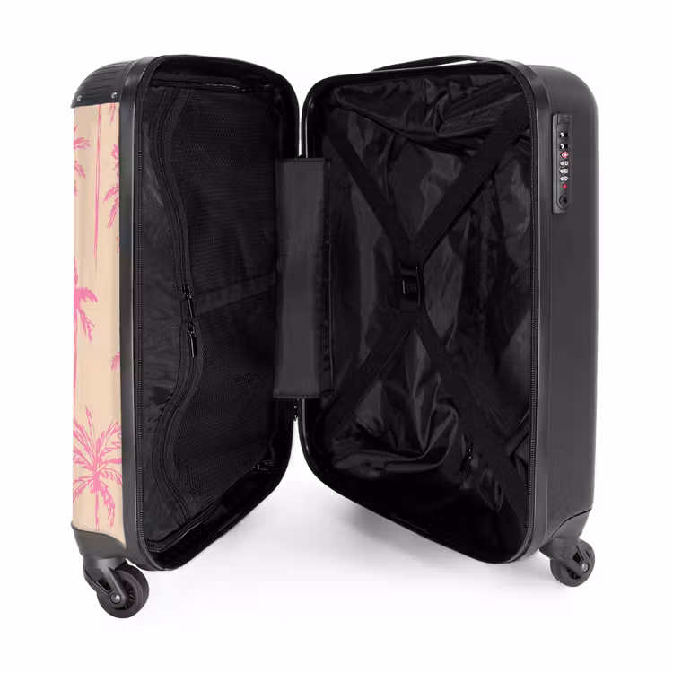 Suitcase - Patterns - Pink palm tree pattern on beige background — 4