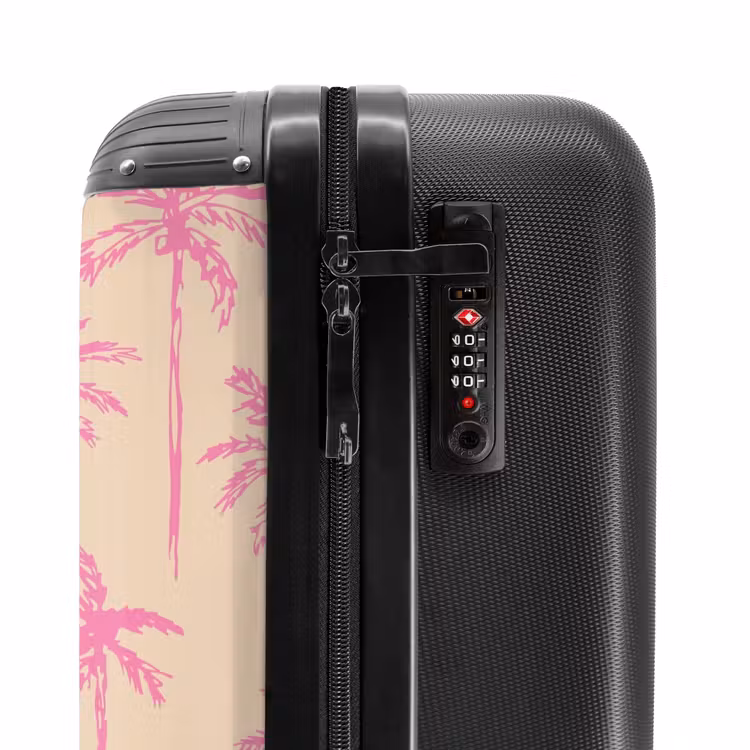 Suitcase - Patterns - Pink palm tree pattern on beige background — 5