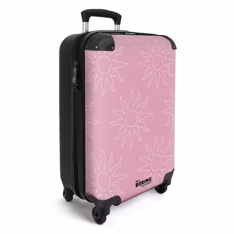 Suitcase - Patterns - Sunburst pattern on Apricot pink background — 2
