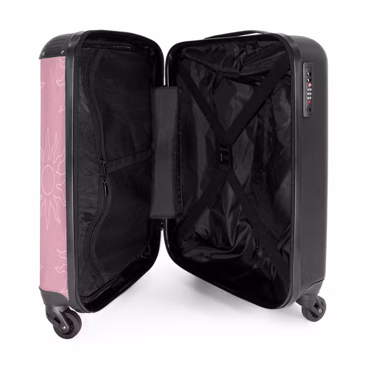 Suitcase - Patterns - Sunburst pattern on Apricot pink background — 4