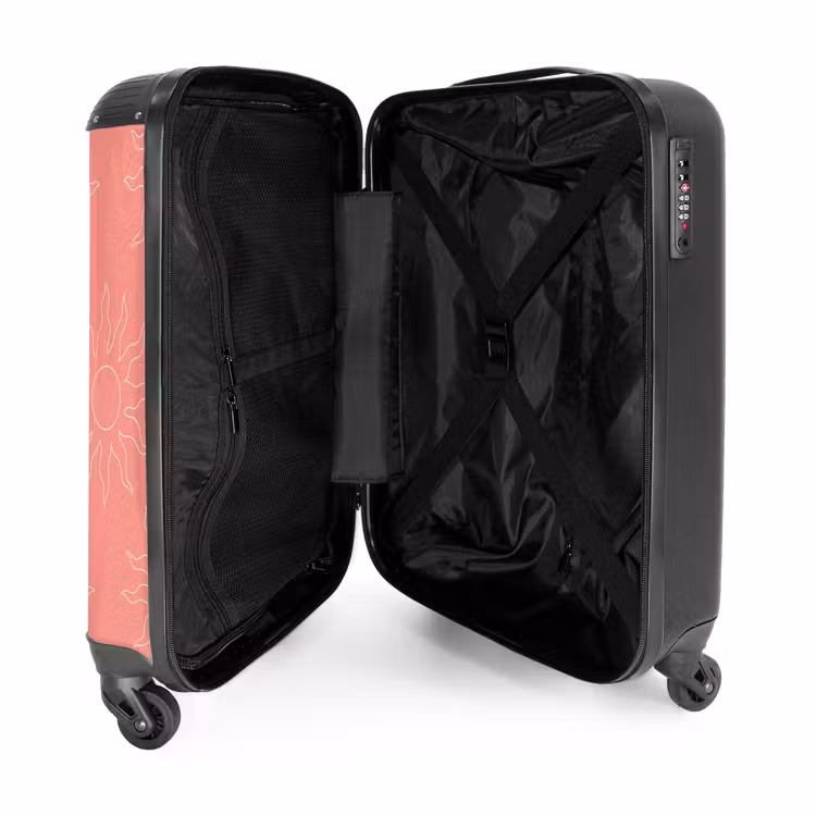 Suitcase - Patterns - Sunburst pattern on coral pink background — 4