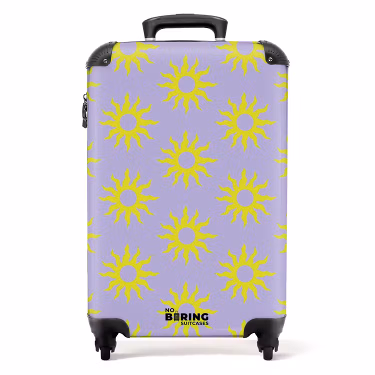 Suitcase - Patterns - Sunburst pattern on Lavender purple background — 1