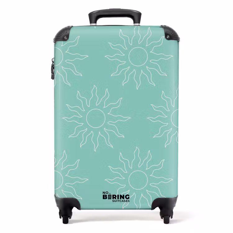 Suitcase - Patterns - Sunburst pattern on mint green background — 1