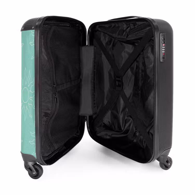 Suitcase - Patterns - Sunburst pattern on mint green background — 4