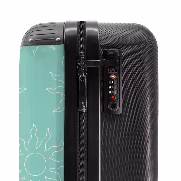 Suitcase - Patterns - Sunburst pattern on mint green background — 5