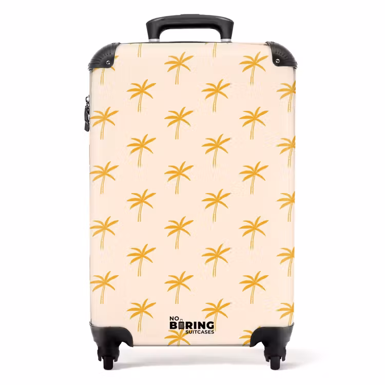 Suitcase - Patterns - Yellow palm trees in minimalist pattern — 1