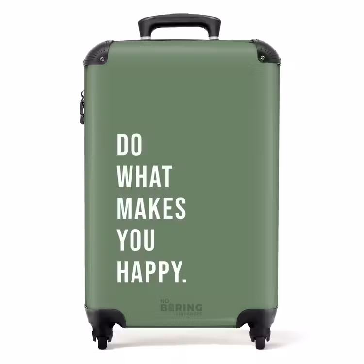 Suitcase - Quotes - Do what makes you happy moss green — 1