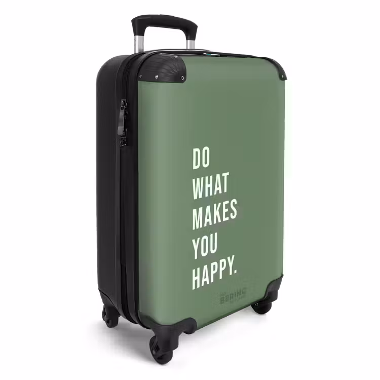 Suitcase - Quotes - Do what makes you happy moss green — 2