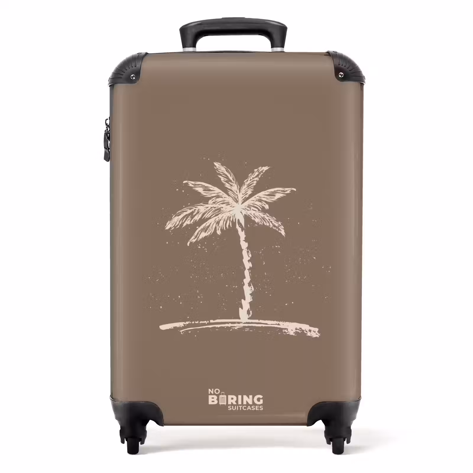 Suitcase - Palm trees - Palm tree on taupe brown background — 1