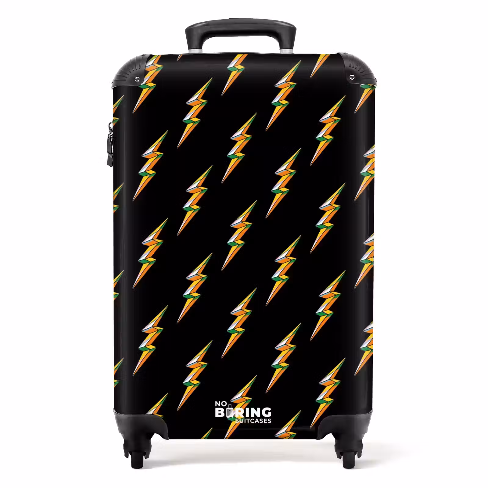 Suitcase - Patterns - Golden lightning on black background — 1