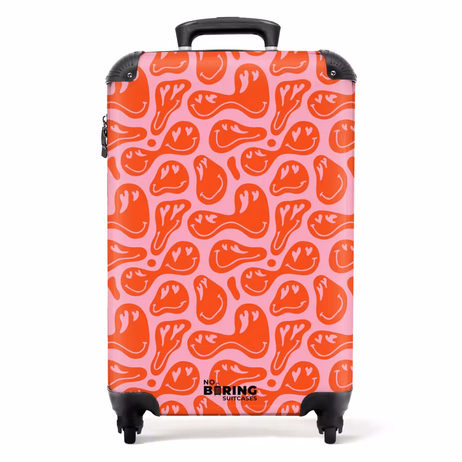 Suitcase - Patterns - Pattern of distorted emojis on pink background — 1