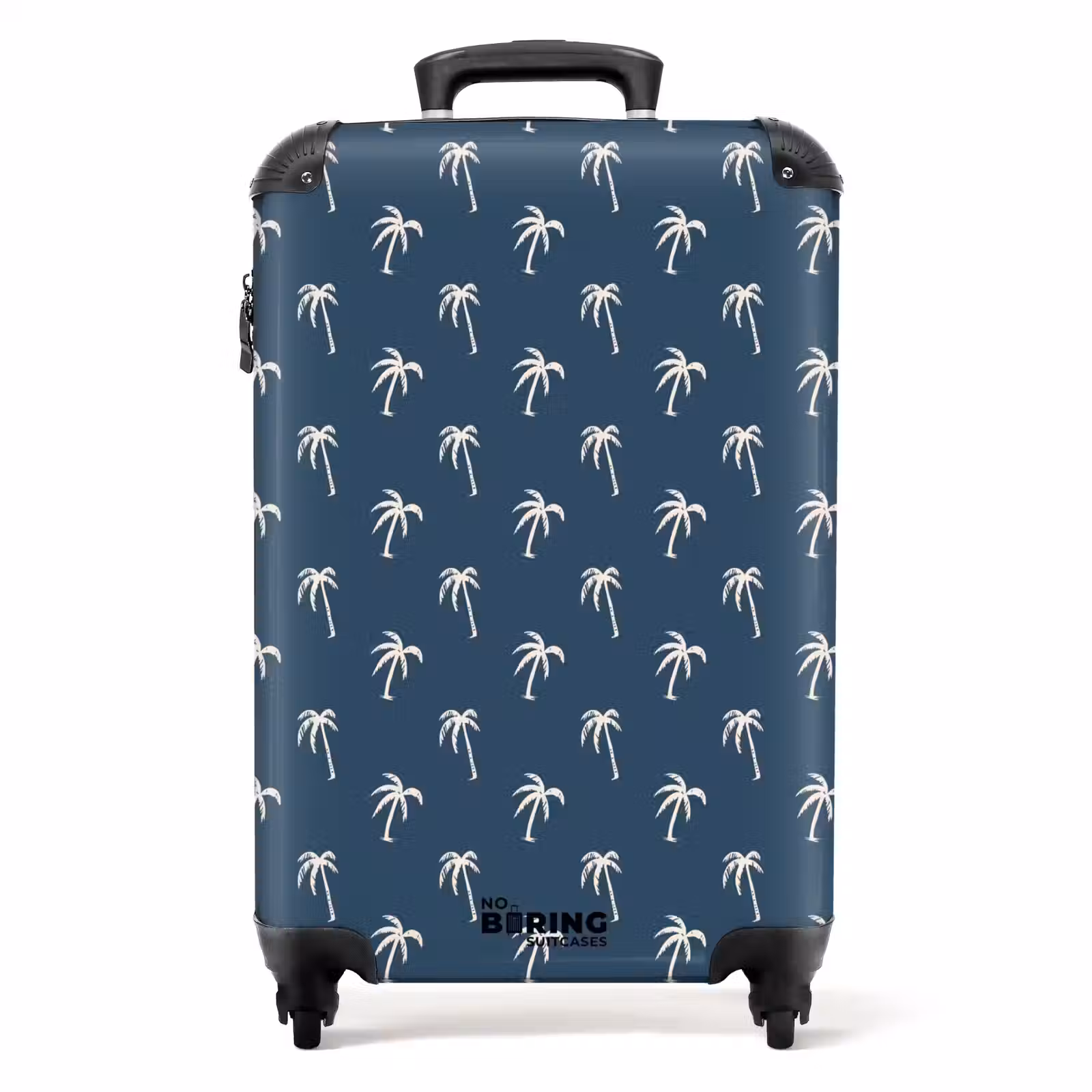 Suitcase - Patterns - Small palm trees on blue gray — 1