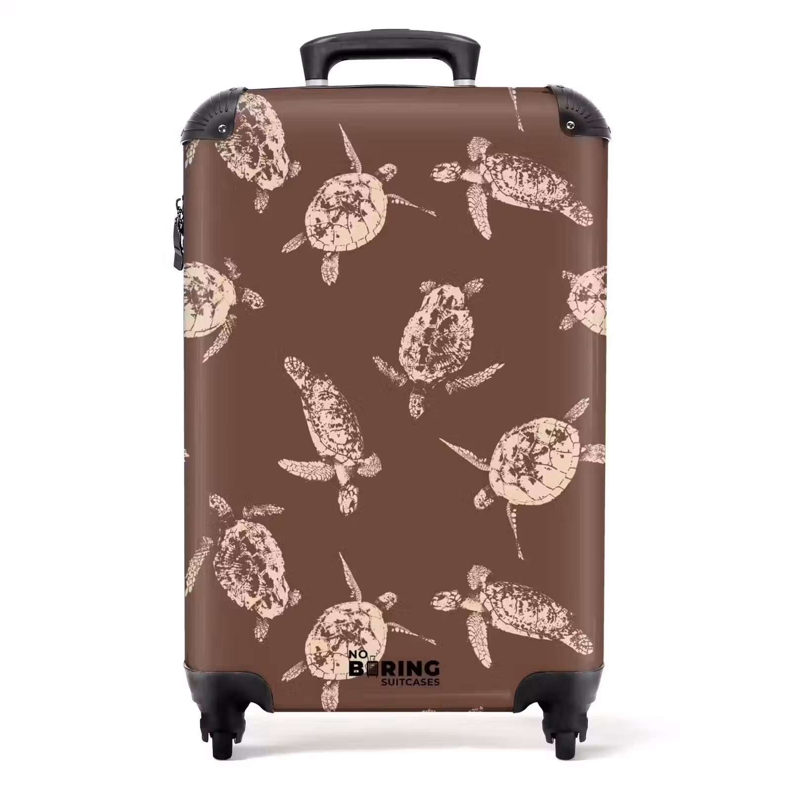 Suitcase - Patterns - Turtles on brown background — 1