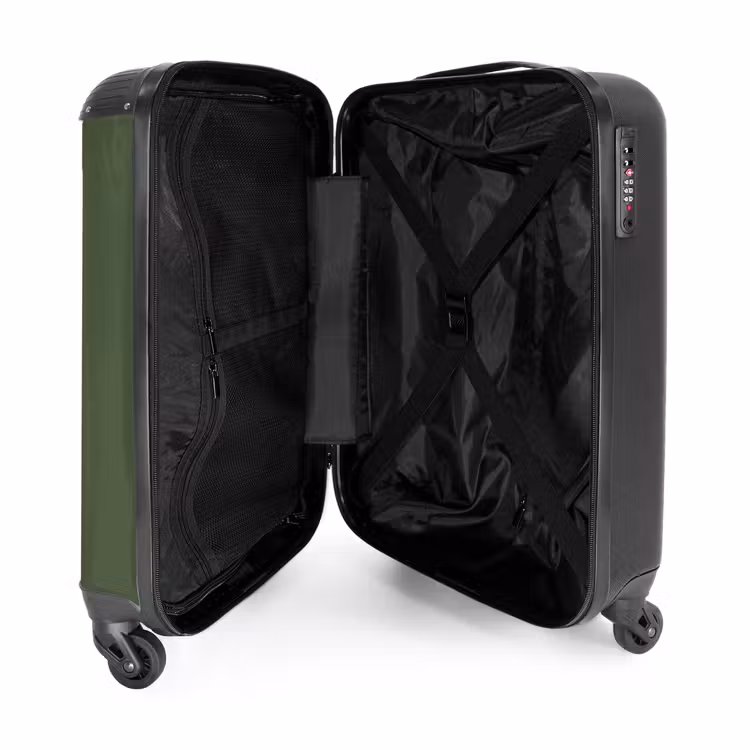 Suitcase - Palm trees - Island on olive green background — 4