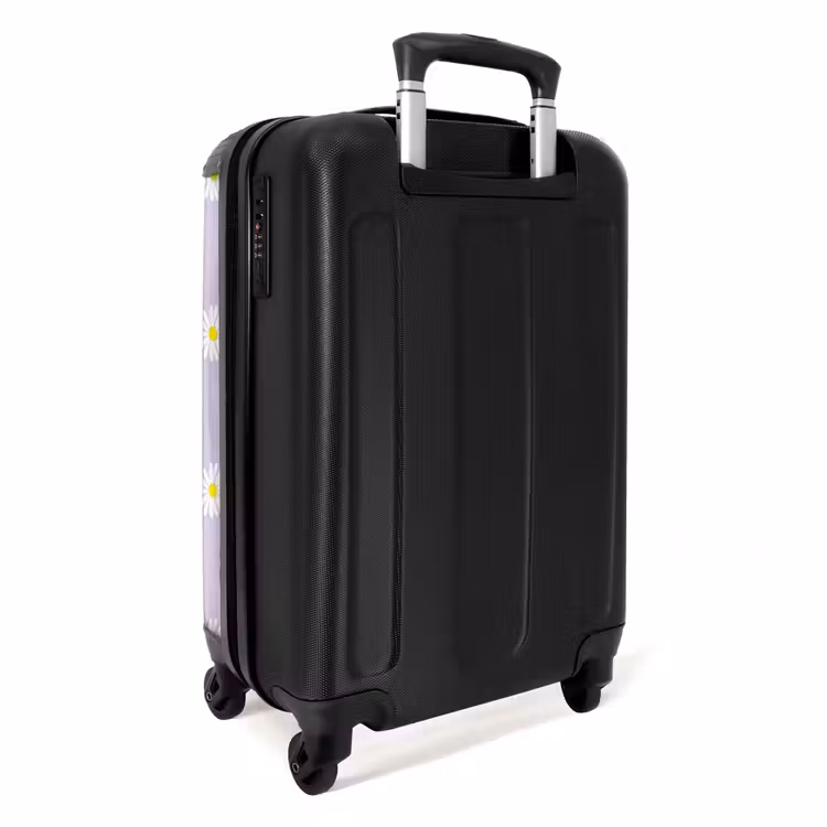 Suitcase - Pastel - Daisies on lavender purple background — 3