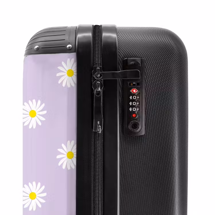 Suitcase - Pastel - Daisies on lavender purple background — 5