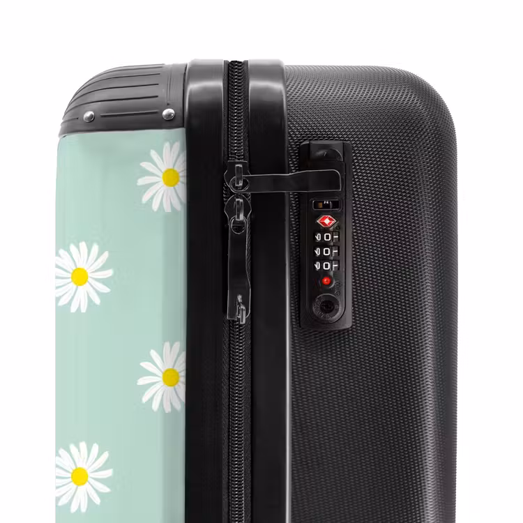 Suitcase - Pastel - Daisies on pastel green background — 5