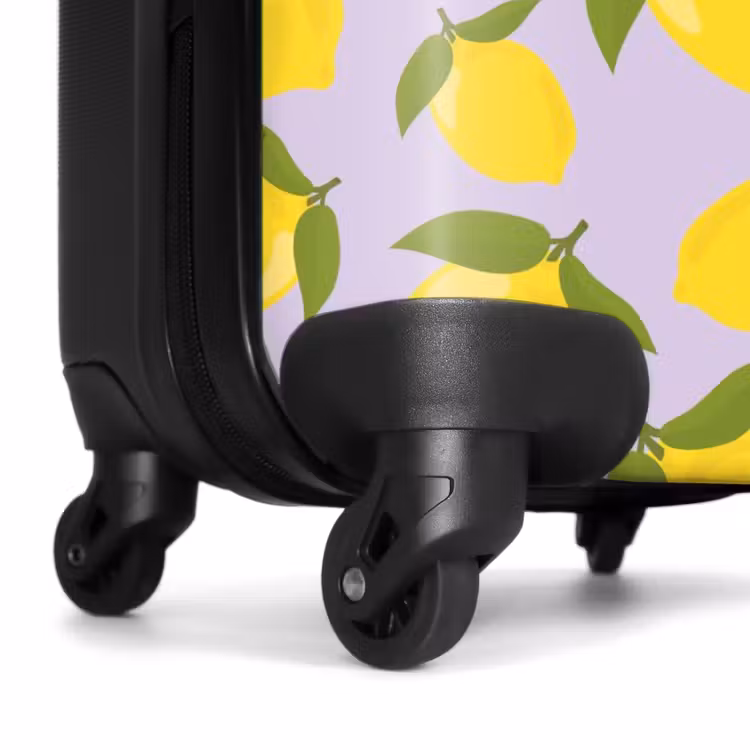 Suitcase - Pastel - Lemons on lavender purple background — 6
