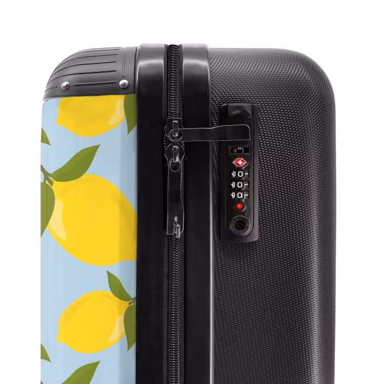 Suitcase - Pastel - Lemons on light sky blue background — 5