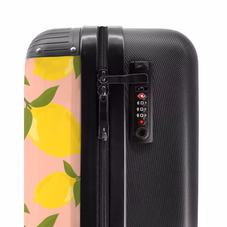 Suitcase - Pastel - Lemons on salmon pink background — 5