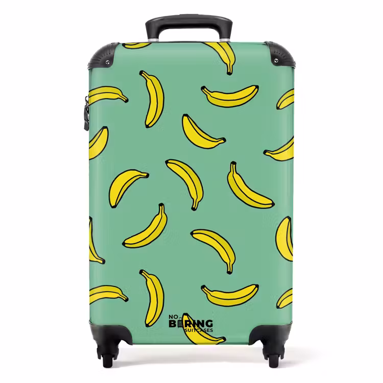 Suitcase - Patterns - Bananas on mint green — 1