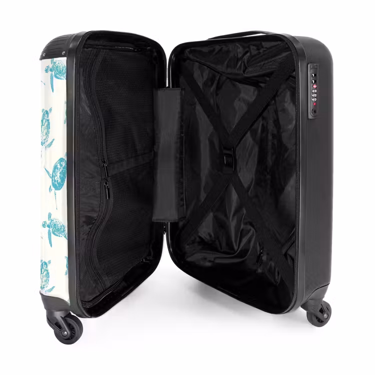 Suitcase - Patterns - Blue turtles on cream background — 4