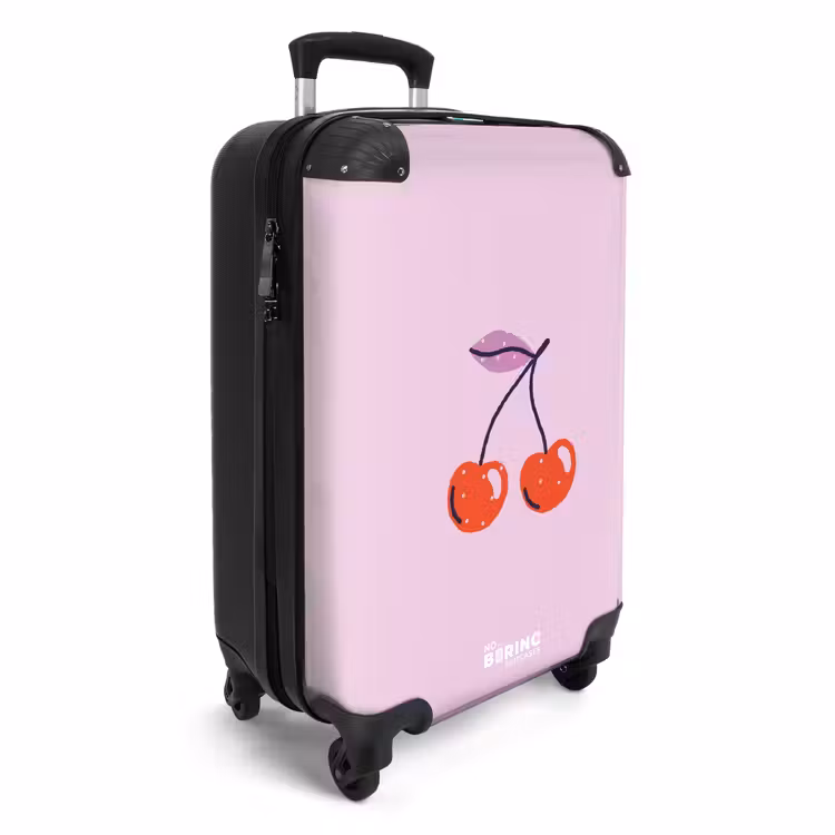 Suitcase - Patterns - Cherry on light pink background — 2