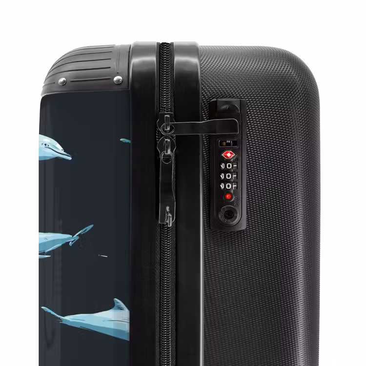 Suitcase - Patterns - Dolphins on dark blue background — 5