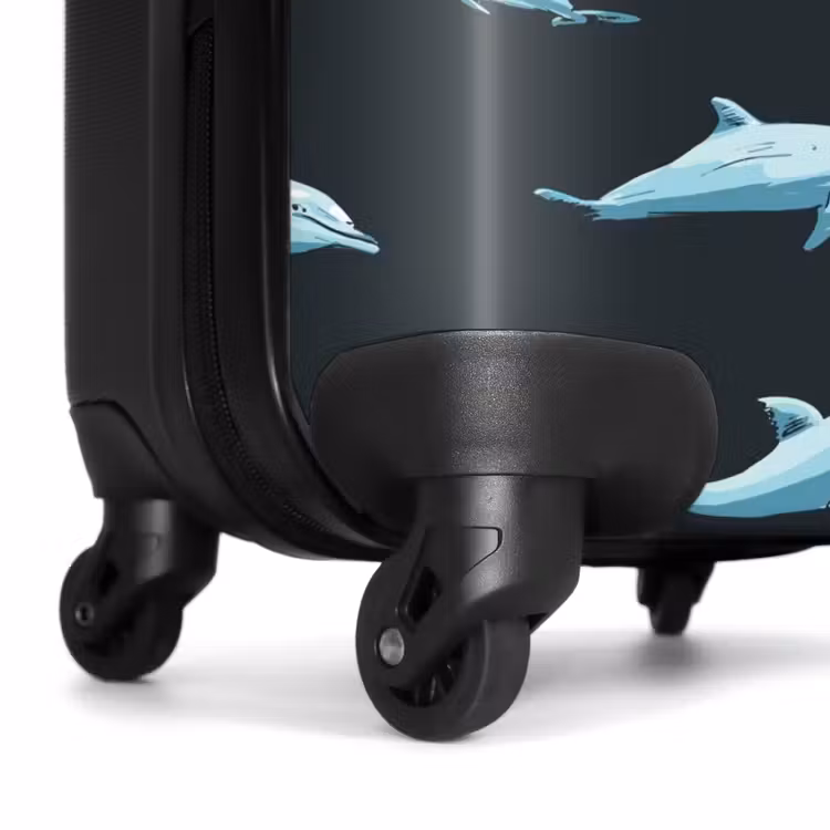 Suitcase - Patterns - Dolphins on dark blue background — 6